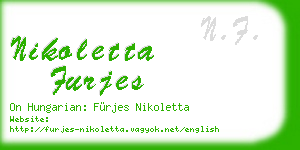 nikoletta furjes business card