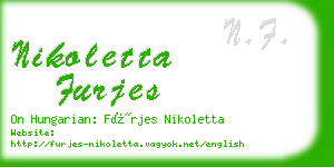 nikoletta furjes business card